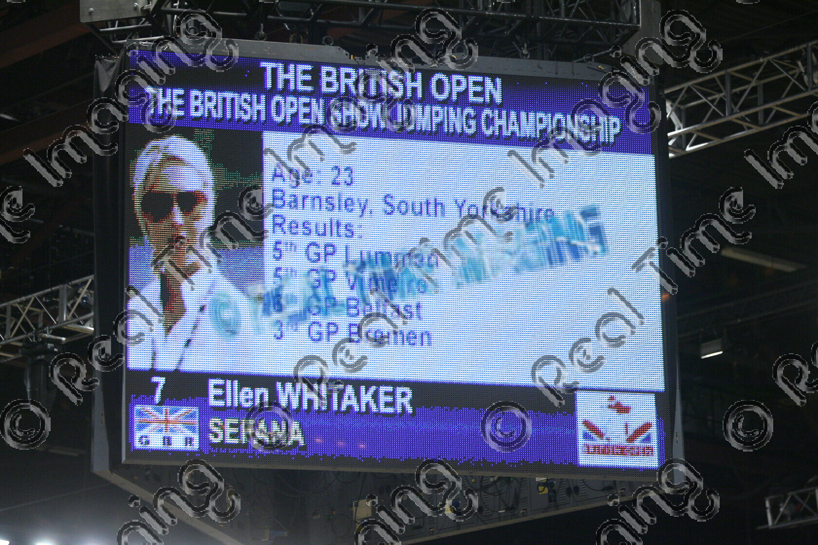 S09-15-05-068 
 Keywords: The British Open Showjumping Championships, LG Arena, NEC, Birmingham, UK, Saturday, 18, April, 2009, `Rider: , Ellen Whitaker, SEFANA